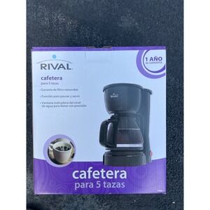 Rival Cafetera 5 Cup Coffee‎ Maker, Removable Filter Basket, Pause & Serve